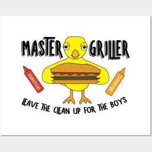 Master Griller Chick Funny Barbecue Design Posters and Art